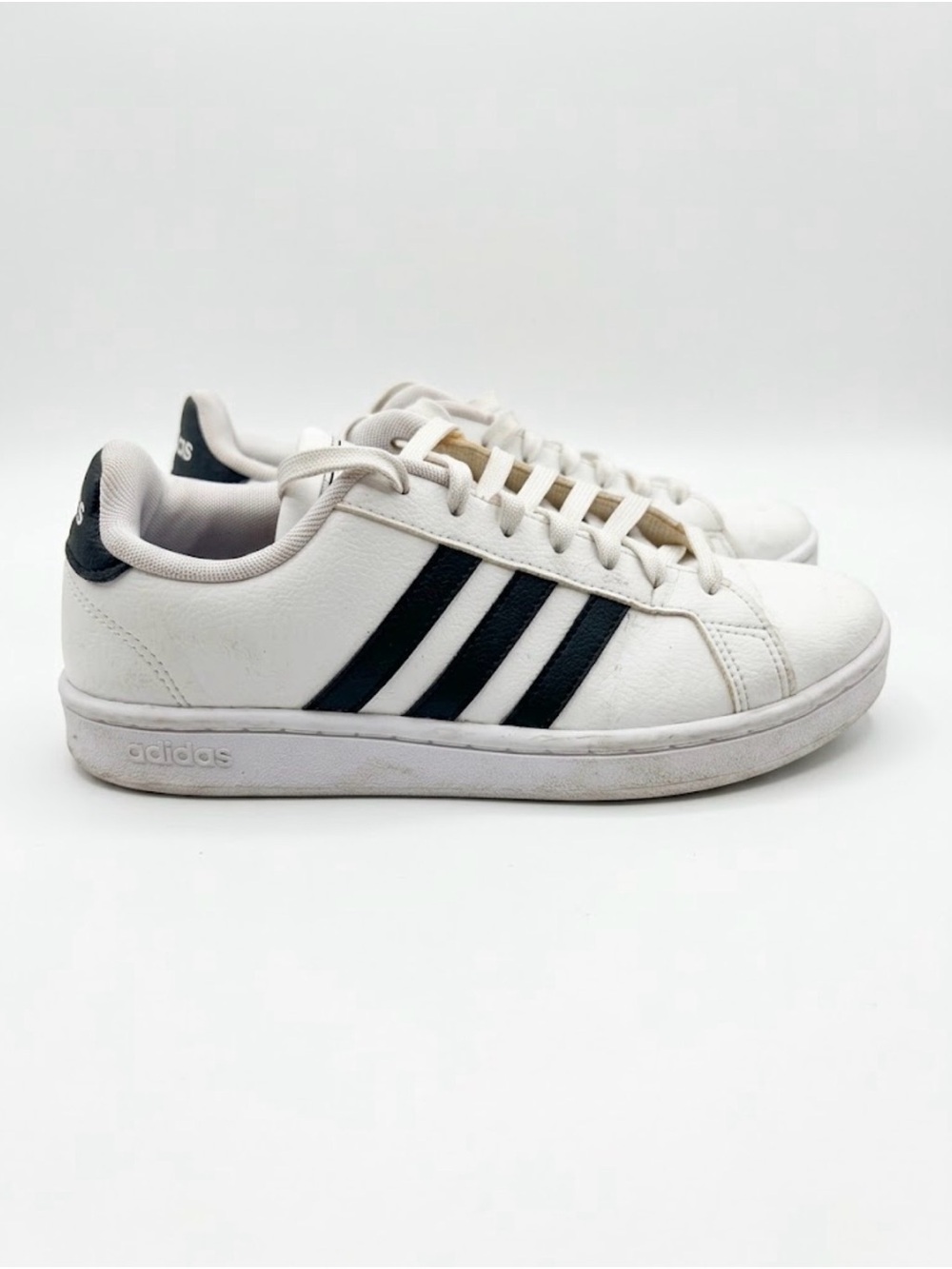 adidas White Sneakers with Black Three-Stripes